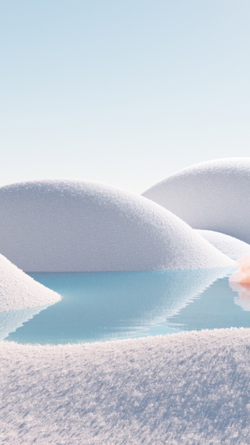 CGI, Landscape, 5K, White aesthetic, Infrared vision, Daylight, Body of Water