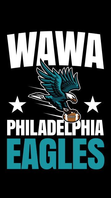 Wawa Philadelphia Eagles, Black background, 5K