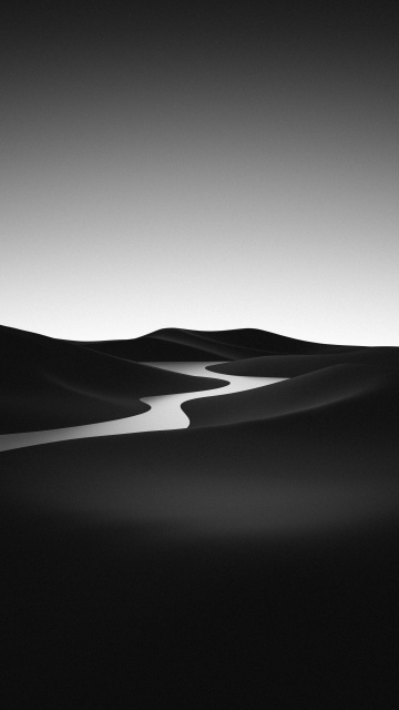 Black and White, Landscape, Desert, River, Monochrome, Minimalist, Surreal, 5K