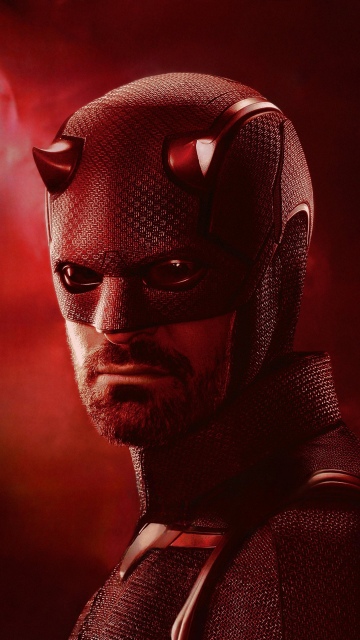 Charlie Cox, Matt Murdock, Daredevil: Born Again, 5K, Red background, Marvel Cinematic Universe, Netflix series