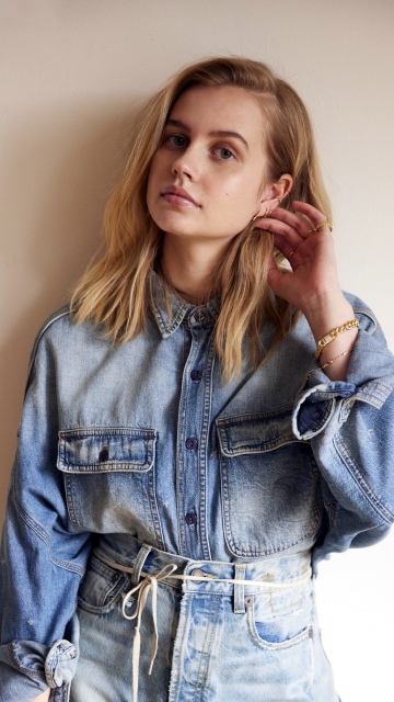 Angourie Rice, Denim outfit, Australian actress, 5K, Blonde