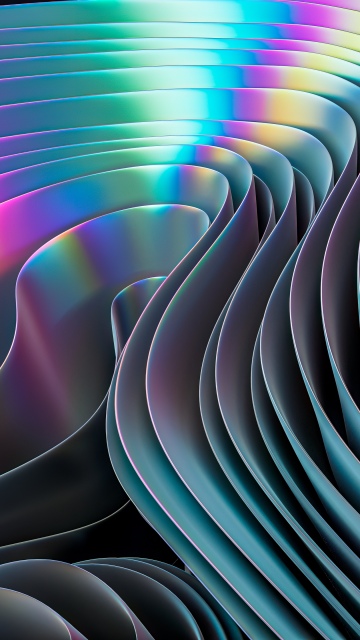 Neon, Gradient Abstract, Pattern, 3D background, Metallic, 5K, Holographic