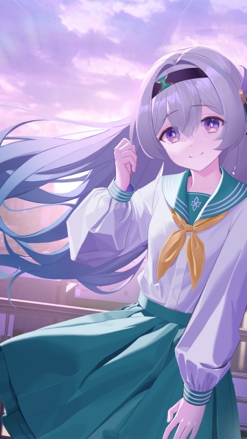 Firefly (Honkai: Star Rail), Anime girl, 8K, 5K, Purple aesthetic