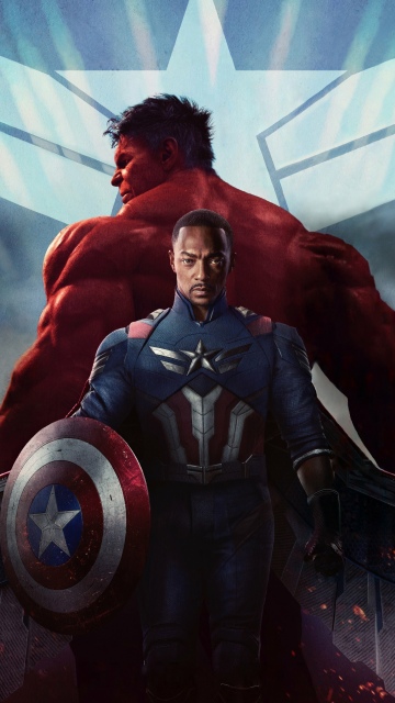 Thunderbolt Ross (Red Hulk), Sam Wilson, Captain America: Brave New World, 2025 Movies, Marvel Comics, Anthony Mackie, 5K