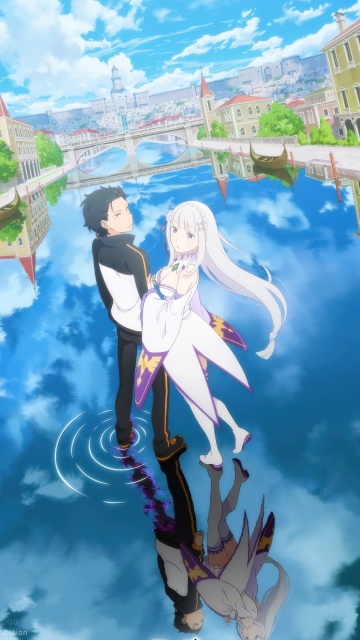 Subaru Natsuki, Emilia (Re:Zero), Re:Zero, 5K, Anime couple