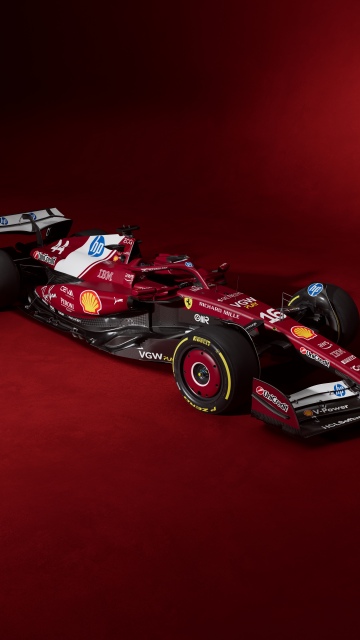 Ferrari SF-25, 8K, 2025, Red background, 5K, Formula 1, F1 Cars