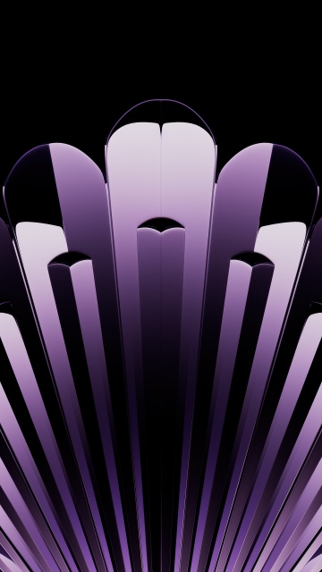 Purple, Metallic, Luxury, Geometric, AMOLED, Black background, Oppo Find N5, Stock, Symmetry, 3D Render, Abstract background, 5K