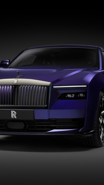 Rolls-Royce Black Badge Spectre, 2025, Dark background, 5K, 8K