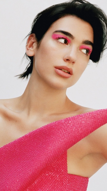 Dua Lipa, Pink aesthetic, Vogue, 2025, 5K, White background