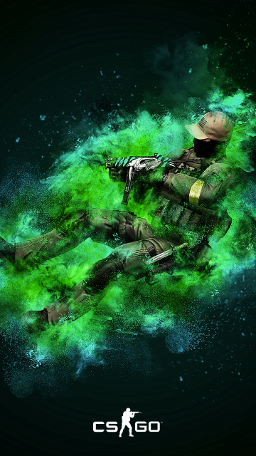 CS GO, Soldier, Counter-Strike: Global Offensive, Splash, Dark background