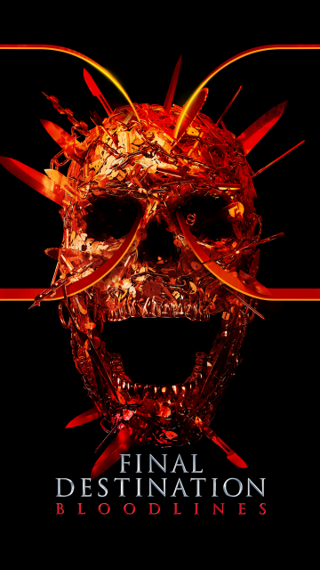 Final Destination: Bloodlines, Dolby, Black background, 2025 Movies, AMOLED, Skull, Gothic