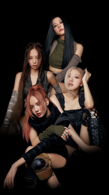 Blackpink, Pink Venom, Lisa, Jennie, Jisoo, Rose (Blackpink), Black background