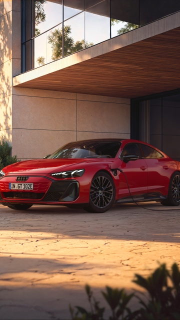 Audi e-tron GT quattro, 2025, Luxury electric cars, Red cars