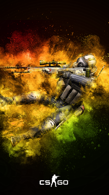 CS GO, Sniper, Counter-Strike: Global Offensive, Splash, Dark background