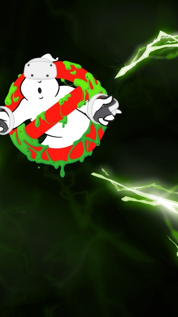 Ghostbusters, Logo, Electric, Lightning, Green aesthetic, Smoke