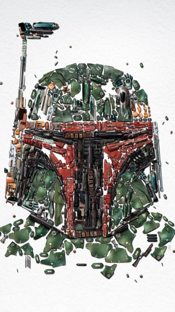 Star Wars, Boba Fett, Bounty hunter, The Mandalorian, Illustration, White background, 5K
