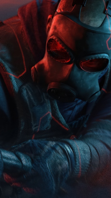 Rainbow Six Siege X, Ultrawide, 2025 Games, Gas mask, Tactical gear, Red glow, Dystopian, 5K