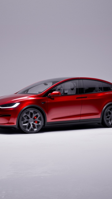 Tesla Model X Plaid, 2025, Red cars, Electric cars