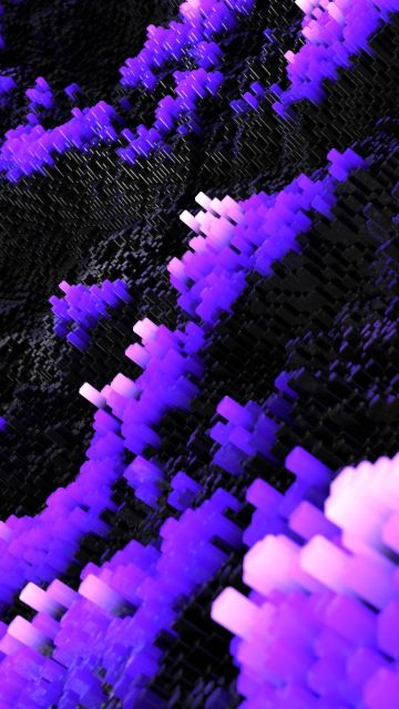 Rays, Violet background, Bars, 3D background, Glowing, Black blocks