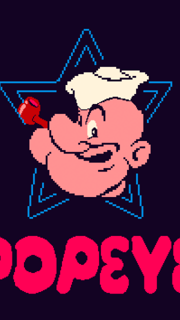 Popeye, Pixel art, Retro, Dark background, 5K