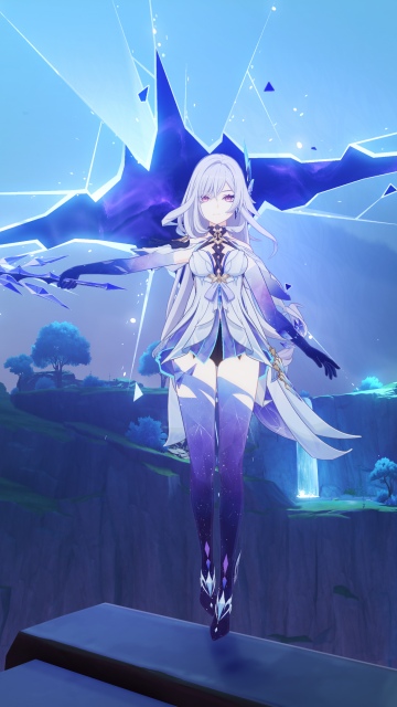 Skirk, Blue aesthetic, Anime girl, Genshin Impact