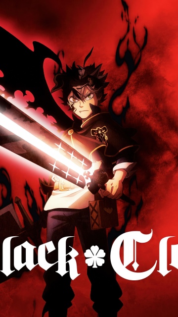 Black Clover, Asta, Sword, Red background, Demon, 5K