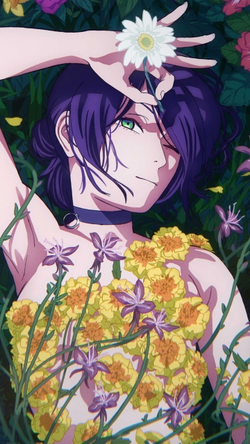Chainsaw Man - The Movie: Reze Arc, Anime girl, Floral Background, Purple hair, 5K