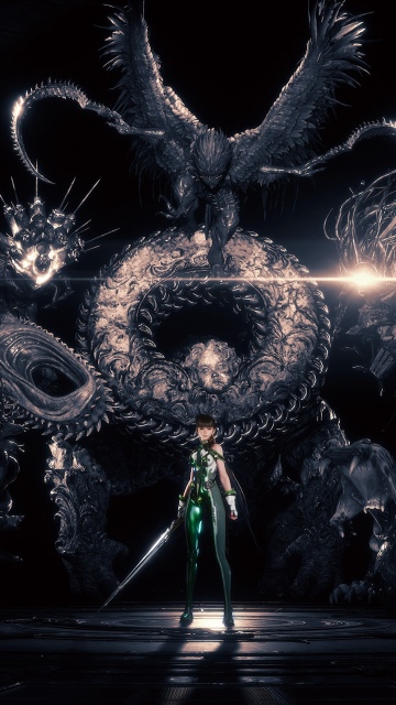 EVE (Stellar Blade), Dark background, Video Game