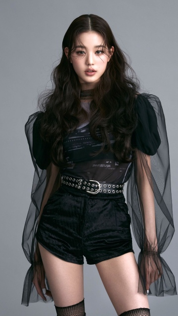 Jang Wonyoung, IVE (K-pop), 5K, Grey background