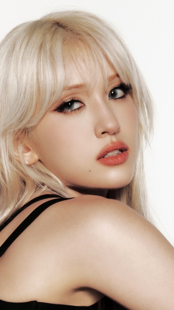 Jeon Somi, Blonde, 8K, Portrait, K-pop, 5K, White background