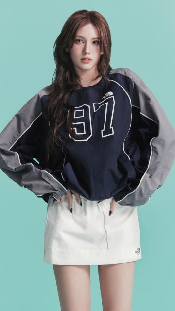 Jeon Somi, Teal background, 5K, K-pop idol