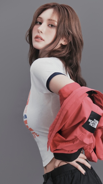 Jeon Somi, Grey background, 5K, K-Pop singers