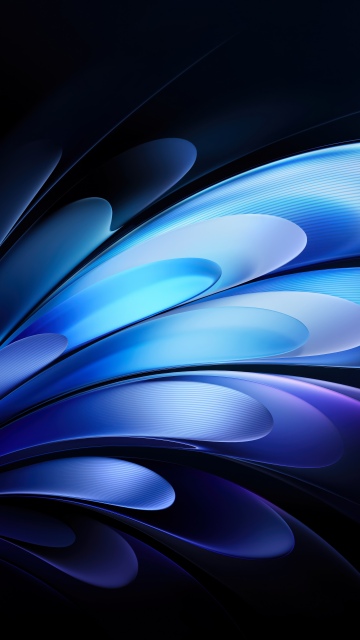 Vivo Pad, Dark blue, Gradient Abstract, Curves, Modern, 5K, Stock, Dark background, Blue aesthetic