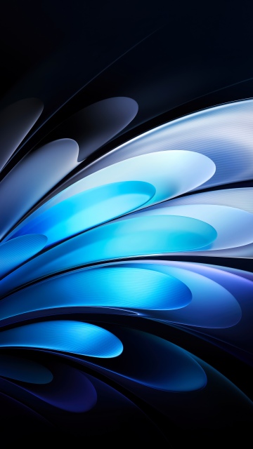 Vivo Pad, Blue abstract, Gradient Abstract, Curves, Modern, 5K, Stock, Dark background