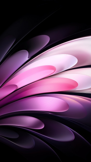 Vivo Pad, Dark theme, Gradient Abstract, Curves, Modern, 5K, Stock, Dark background, Pink abstract