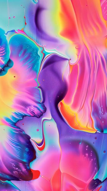 Abstract art, Colorful, Fluid abstract, Vibrant, Iridescence, 5K