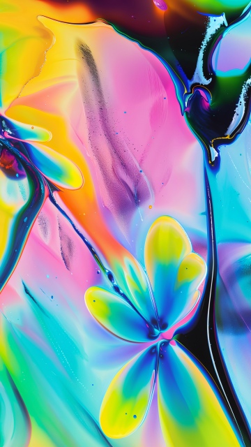 Multicolor, Fluid abstract, Neon colors, 5K
