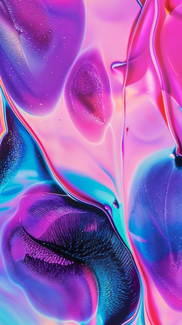 Holographic, Liquid art, Vibrant, Colorful abstract, 5K