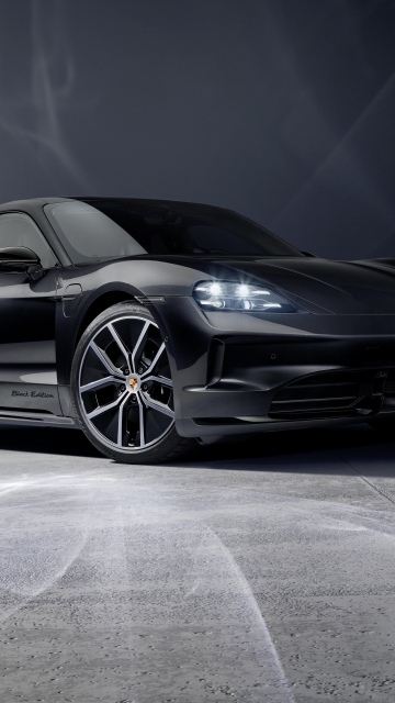Porsche Taycan 4S, Black Edition, 2025, 5K, Black cars