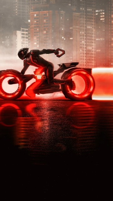Tron: Ares, Movie poster, Futuristic, Red aesthetic, 5K, 2025 Movies