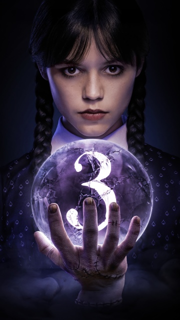 Wednesday (Netflix), Season 3, Jenna Ortega as Wednesday Addams, 5K, Dark background
