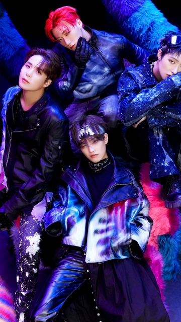 ATEEZ, Boy band, Korean singers, K-pop group, Neon, Vibrant