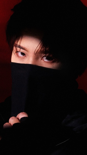 Jongho, ATEEZ, Red background, 5K, South Korean Singer