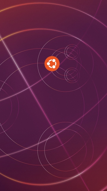 Ubuntu 23.10 (Mantic Minotaur), Stock, Glowing lines, Circles, Purple background