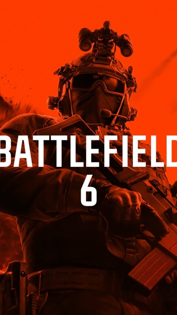 Battlefield 6 Phantom Edition, Key Art, Game poster, 2026 Games, Orange background, Monochrome