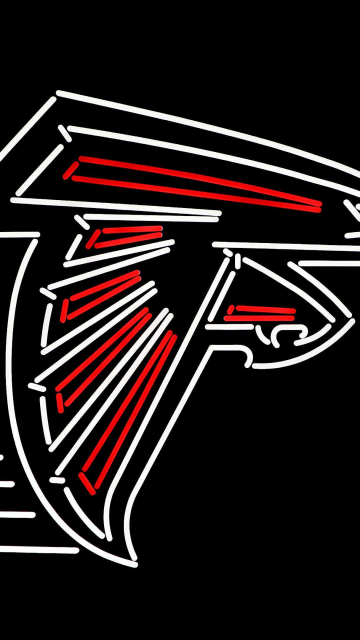Atlanta Falcons, AMOLED, Black background, NFL team, Logo, American football team, LED lighting