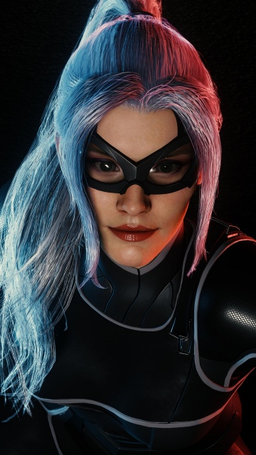 Black Cat (Felicia Hardy), Black background, AMOLED, Marvel's Spider-Man