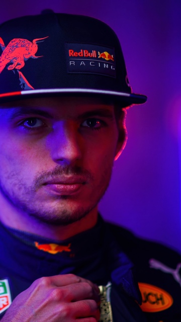 Max Verstappen, Neon, Red Bull Racing, Racing driver, 5K
