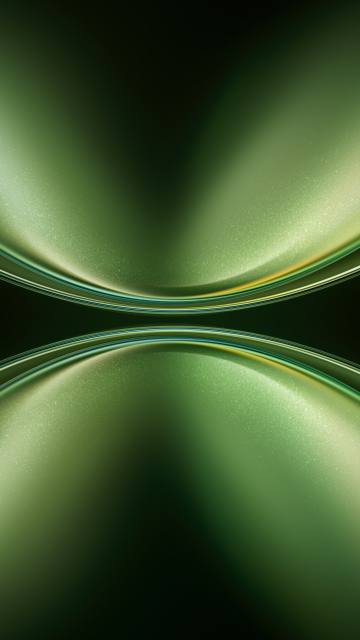 Vivo X Fold, Green abstract, 5K, Stock, Curves, Modern design, Symmetry
