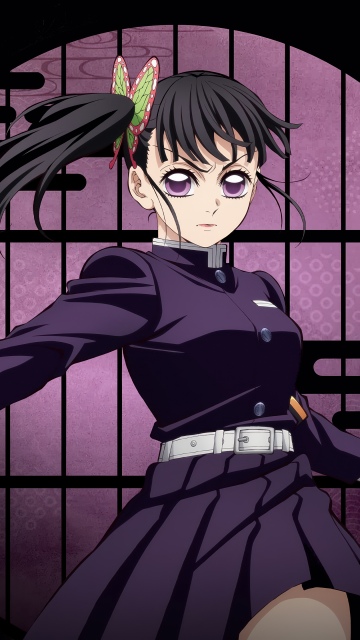 Kanao Tsuyuri - Infinity Castle, 5K, Anime movie, Demon Slayer: Kimetsu No Yaiba Infinity Castle, Black background, Kanao Tsuyuri